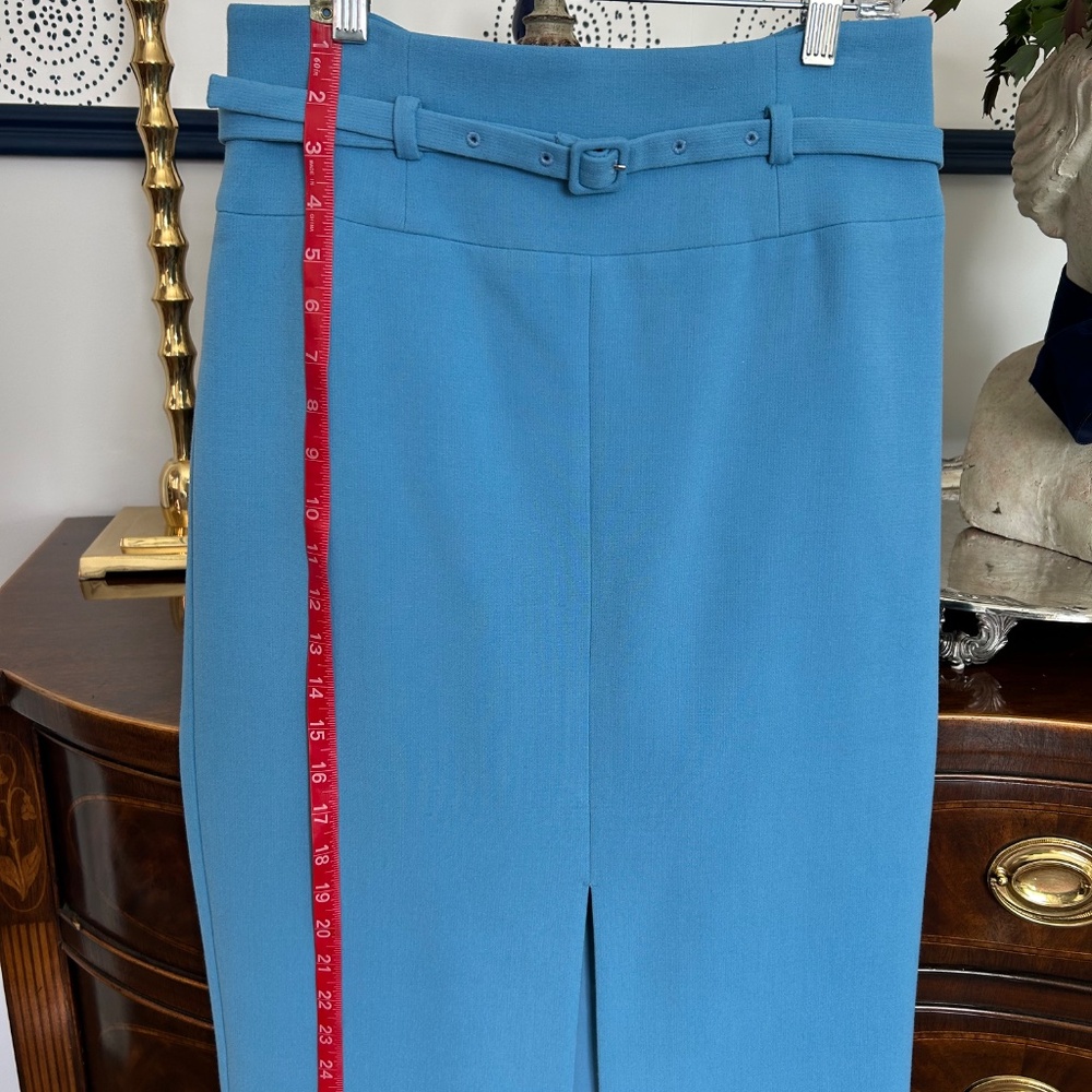 Ann Taylor Blue Straight Belted Skirt, Size 2 - Picture 3 of 4